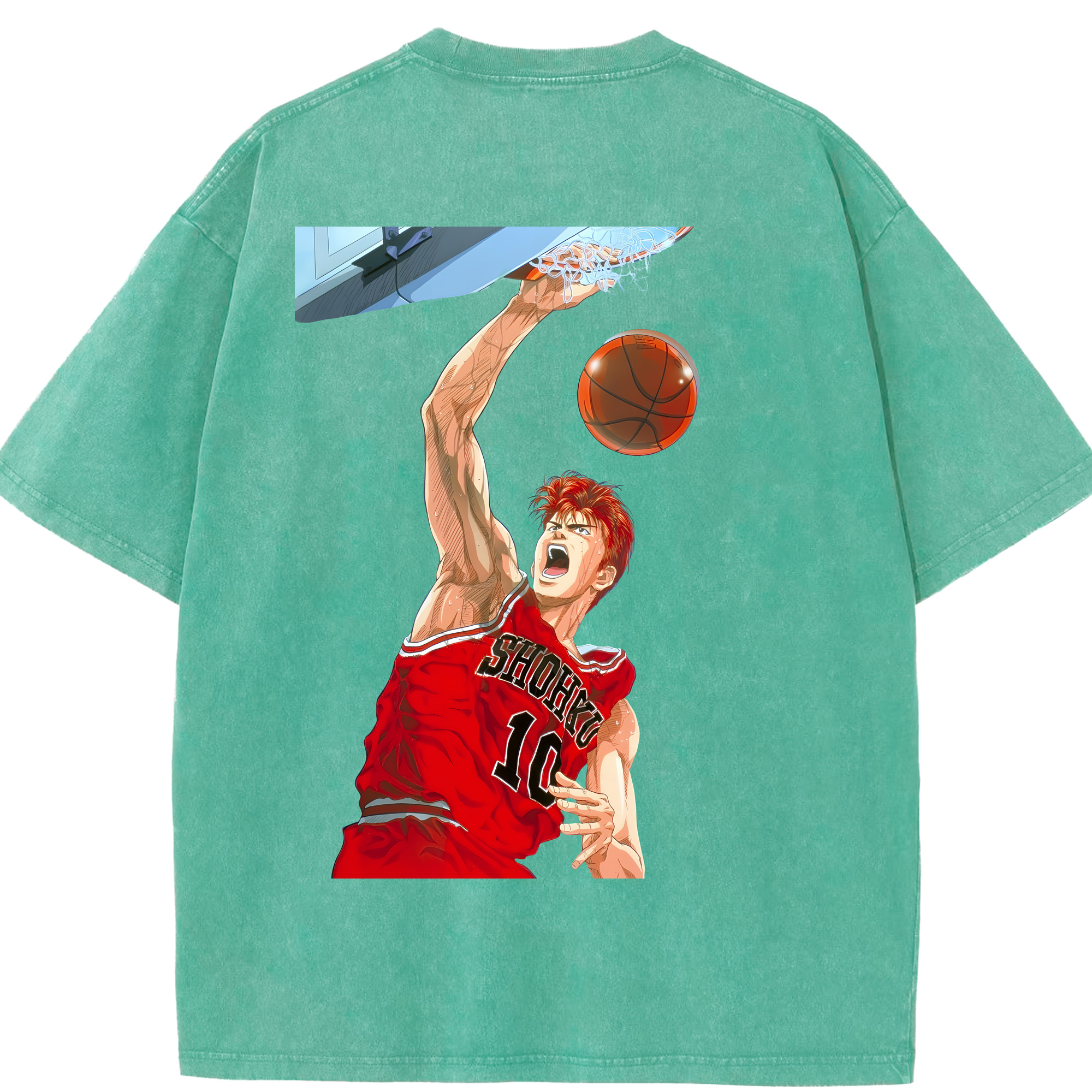 （画像用） SLAM DUNK／スラムダンク 綿100% ヴィンテージ風 半袖Tシャツ（背面プリント）